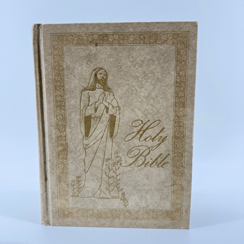 Thomas Nelson Holy Bible Tan Faux Leather KJV‎ Illustrated Red Letter